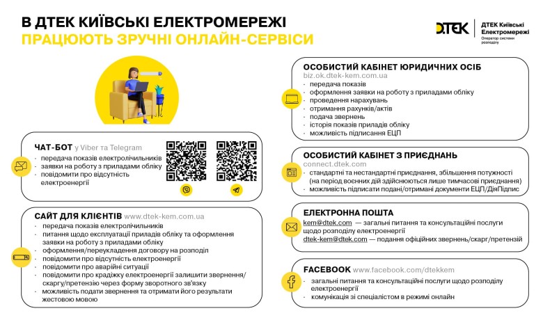 Швидко, зручно та безпечно – онлайн-сервіси для клієнтів ДТЕК Київські електромережі