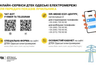 Convenient remote services for meter readings submission are available to the DTEK Odessa Grids customers