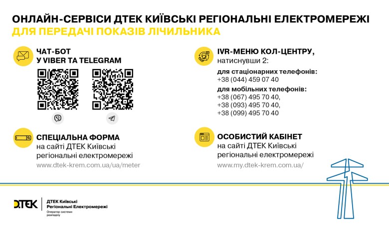 DTEK Kyiv Regional Grids prepared a video guide for quick submission of meter readings via Viber and Telegram chatbot (video)