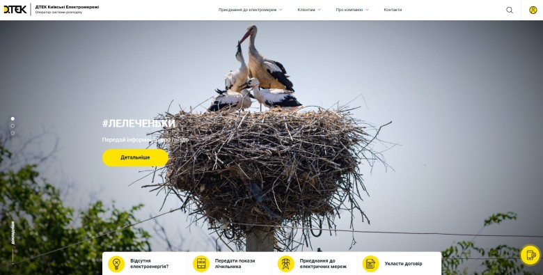 Inform about the nest – protect the storks: DTEK Grids launched a new feature on the Distribution System Operators websites