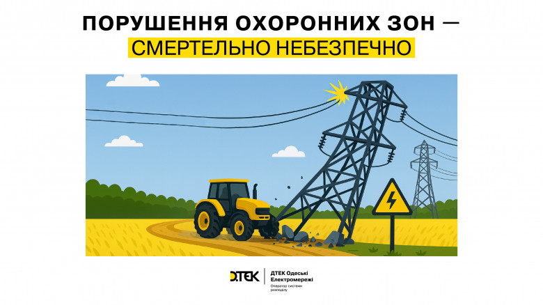 125 пошкоджень за пів року: ДТЕК Одеські електромережі нагадує про смертельну небезпеку порушення правил електробезпеки