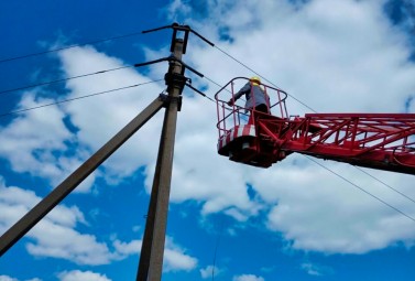 DTEK Dnipro Grids install special sheaths on power lines to protect birds against electric shocks